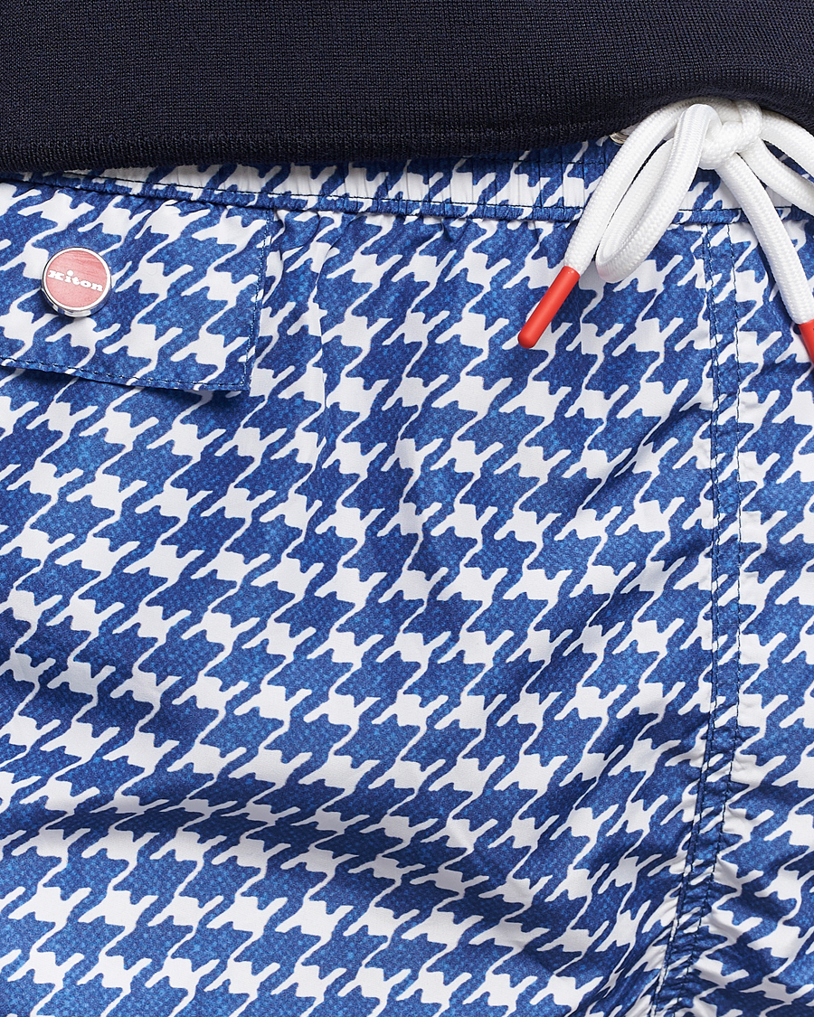 Herre | Badebukser | Kiton | Printed Nylon Swim Shorts Navy