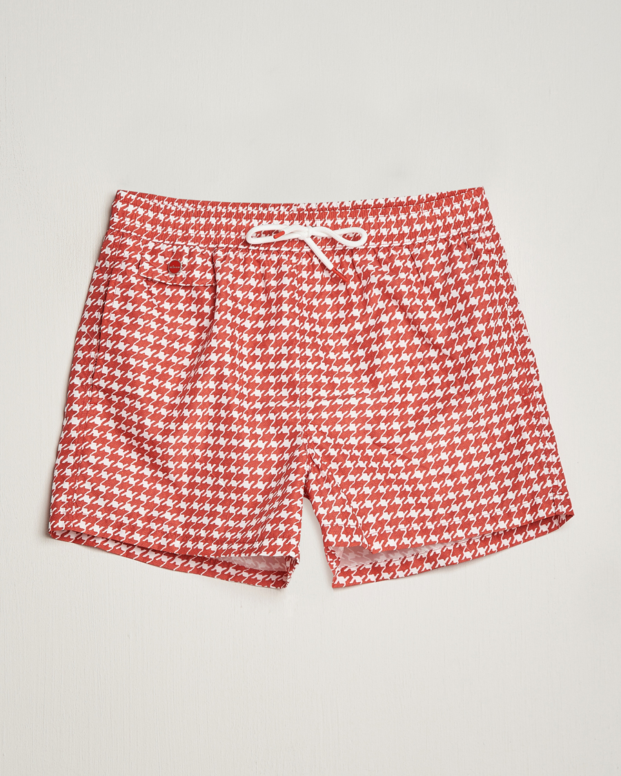 Herre | Badebukser | Kiton | Printed Nylon Swim Shorts Red