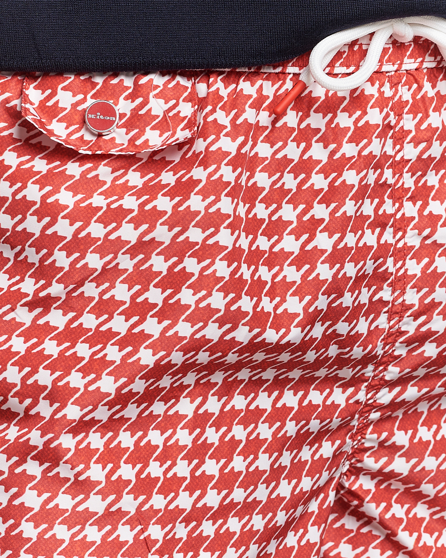 Herre | Badebukser | Kiton | Printed Nylon Swim Shorts Red