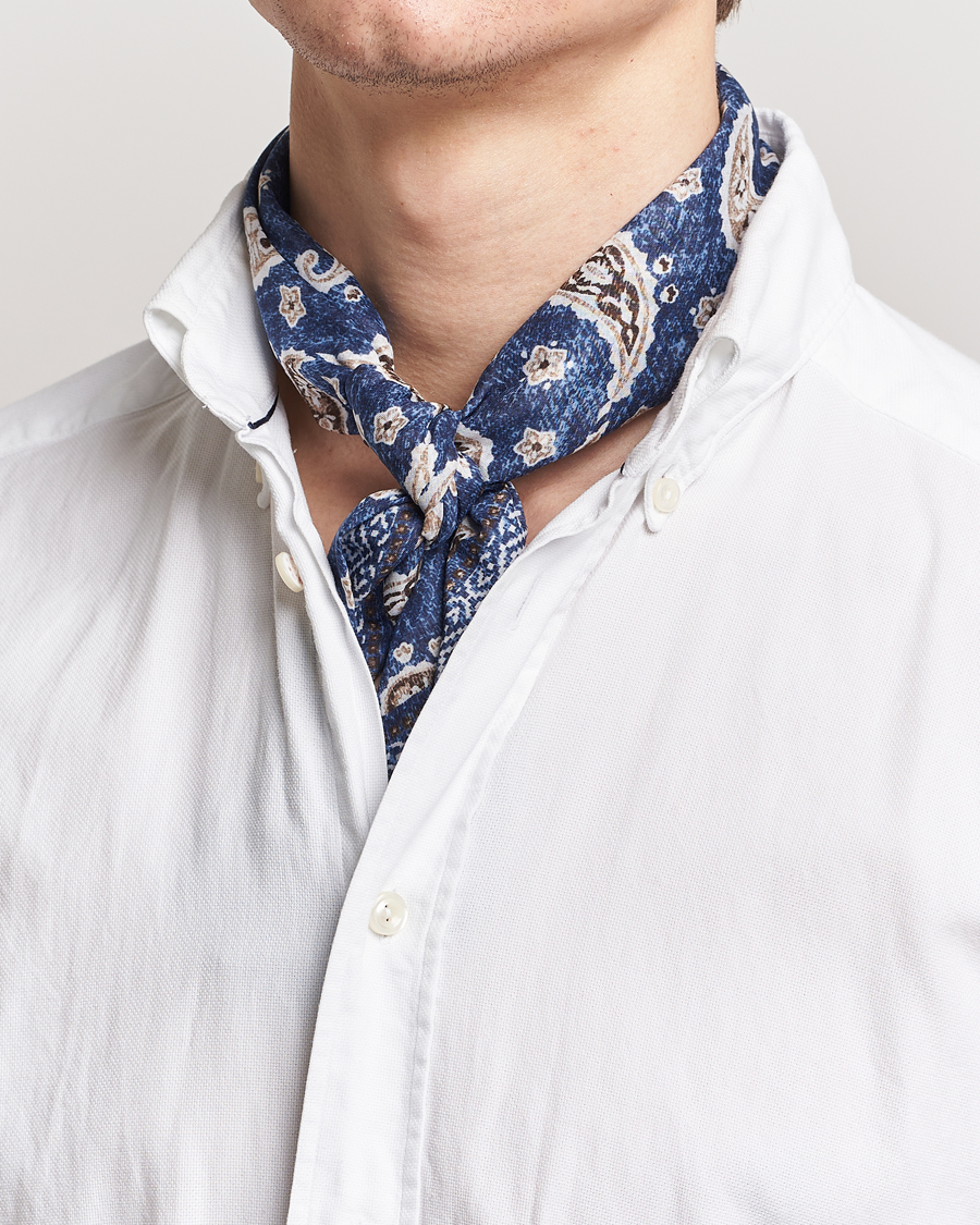 Herr | Amanda Christensen | Amanda Christensen | Cotton Voilé Printed Paisley Bandana Navy