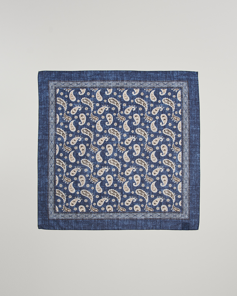 Herre | Amanda Christensen Cotton Voilé Printed Paisley Bandana Navy | Amanda Christensen | Cotton Voilé Printed Paisley Bandana Navy