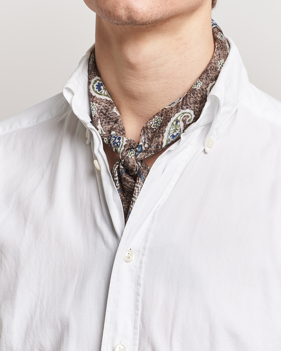 Herre |  | Amanda Christensen | Cotton Voilé Printed Paisley Bandana Brown