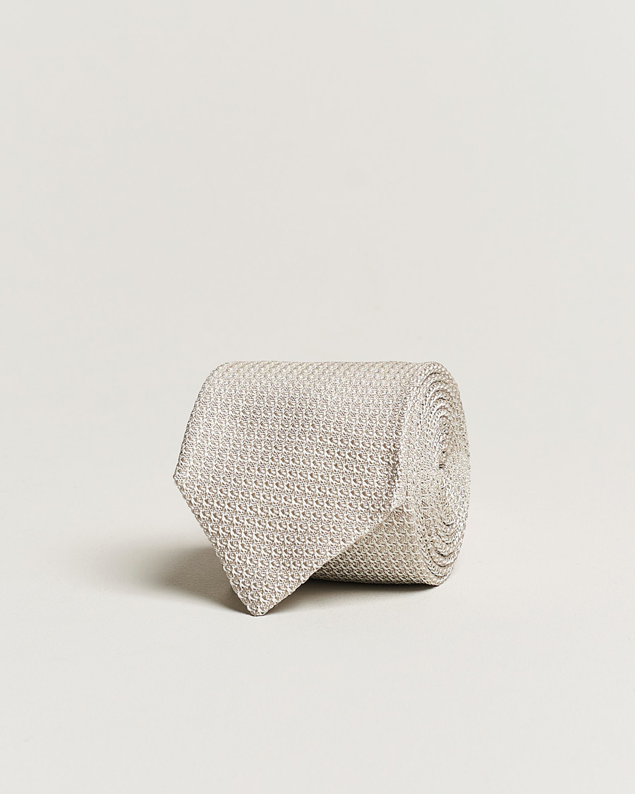 Herre | Slips | Amanda Christensen | Silk Grenadine 8 cm Tie Beige