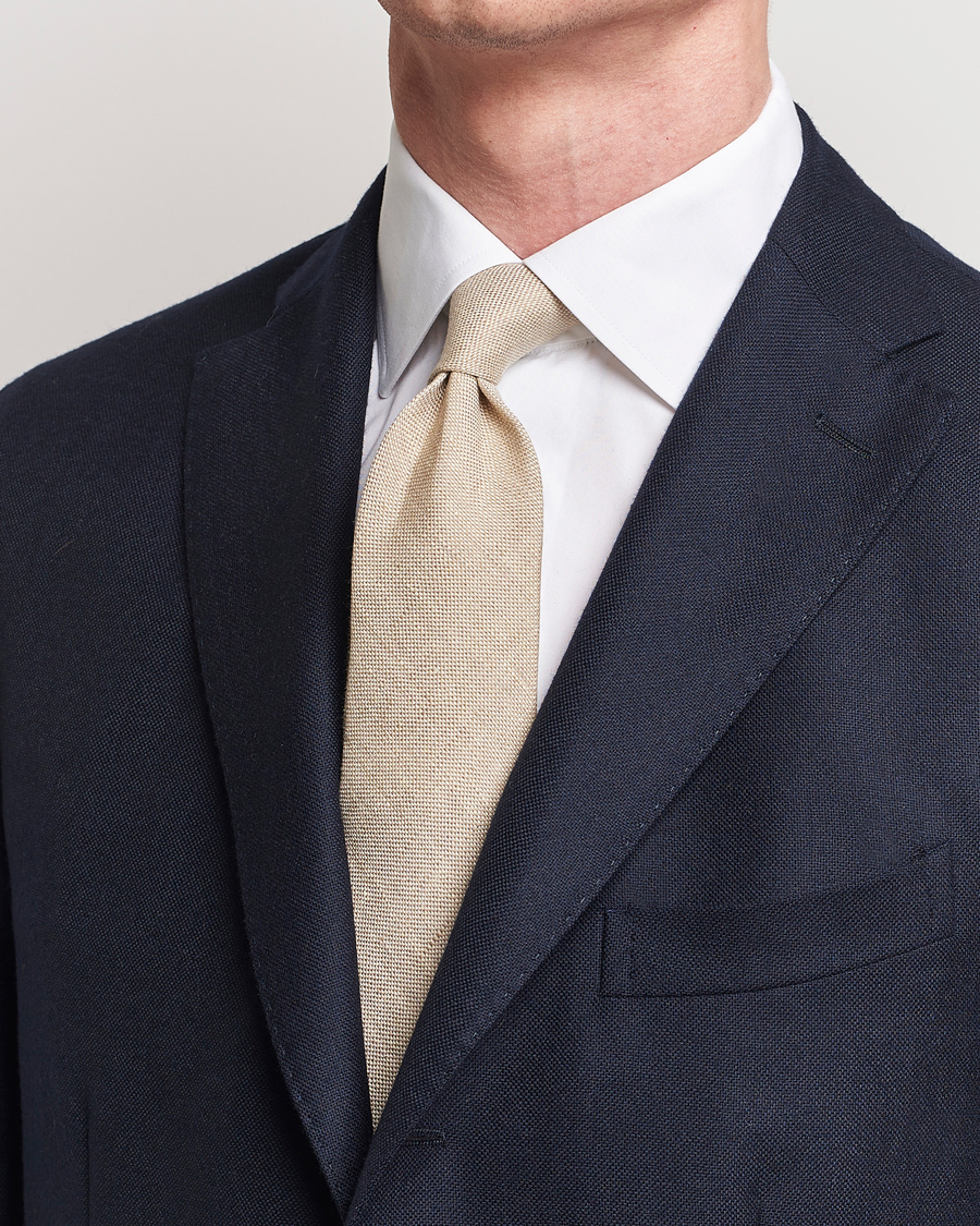 Herre | Slips | Amanda Christensen | Amanda ChristensenHopsack Linen 8cm TieSand