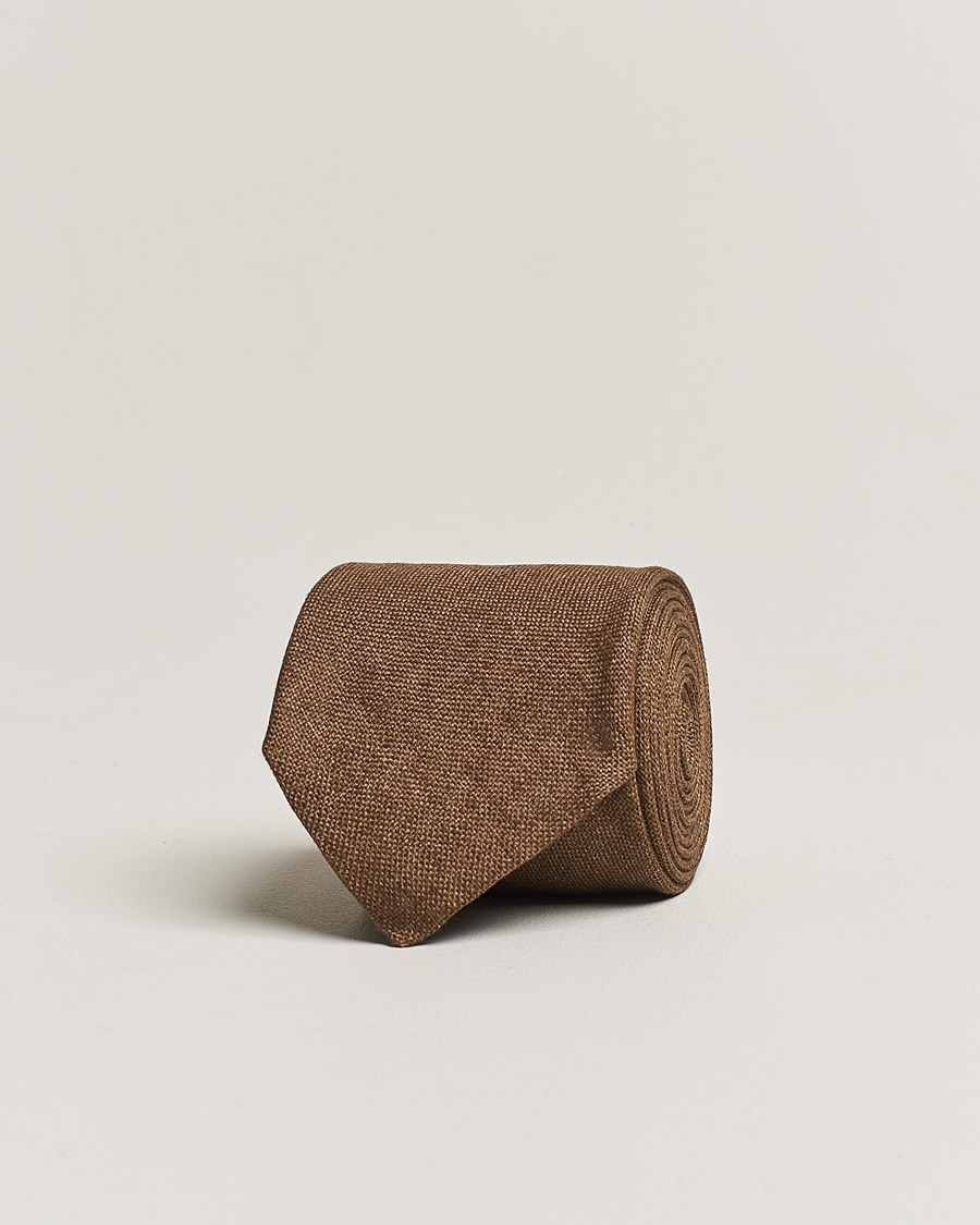 Herre | Slips | Amanda Christensen | Hopsack Linen 8cm Tie Brown