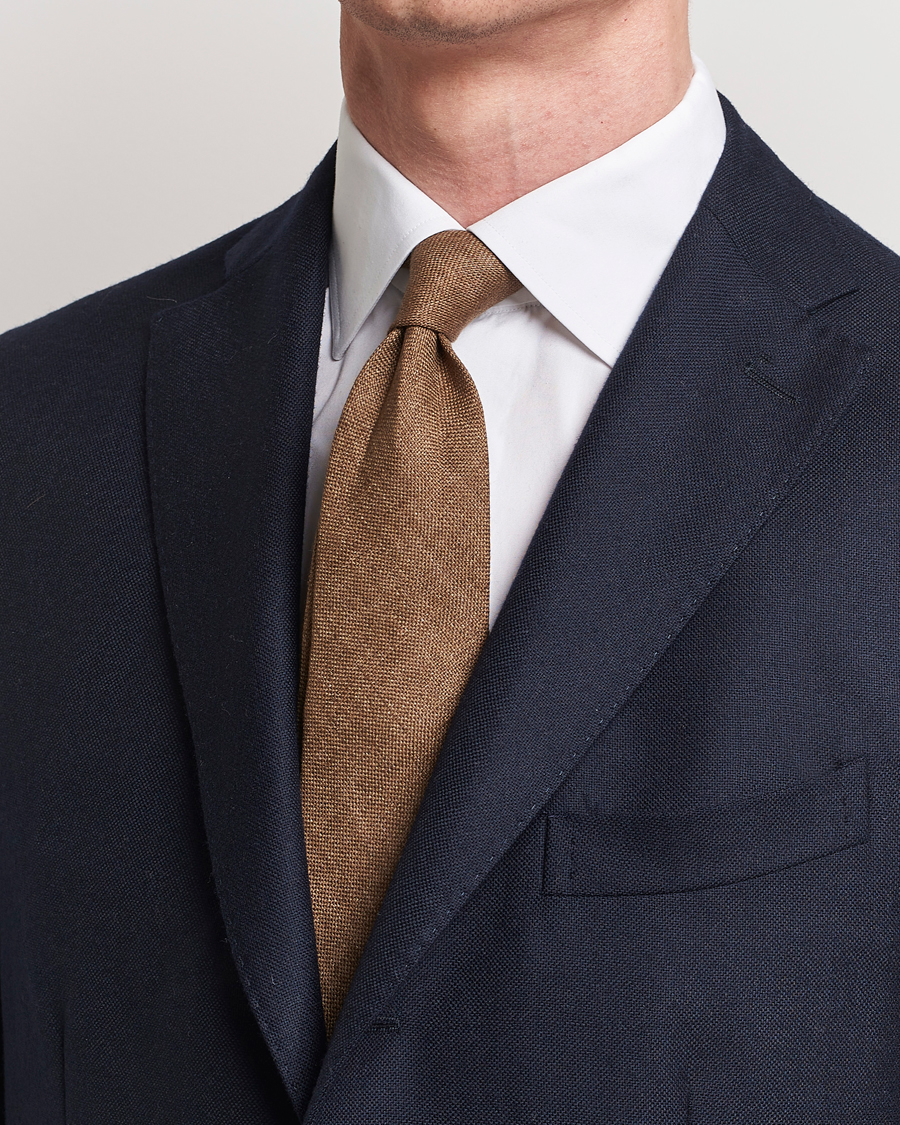 Herre | Slips | Amanda Christensen | Hopsack Linen 8cm Tie Brown