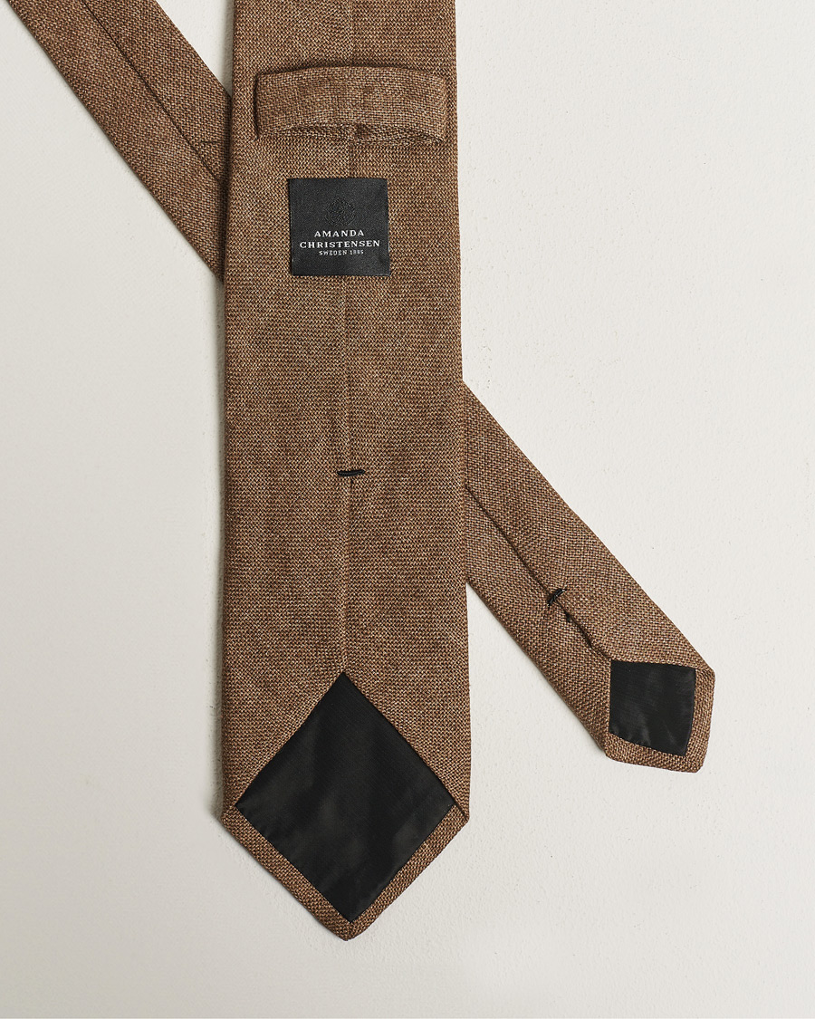 Herre |  | Amanda Christensen | Hopsack Linen 8cm Tie Light Brown