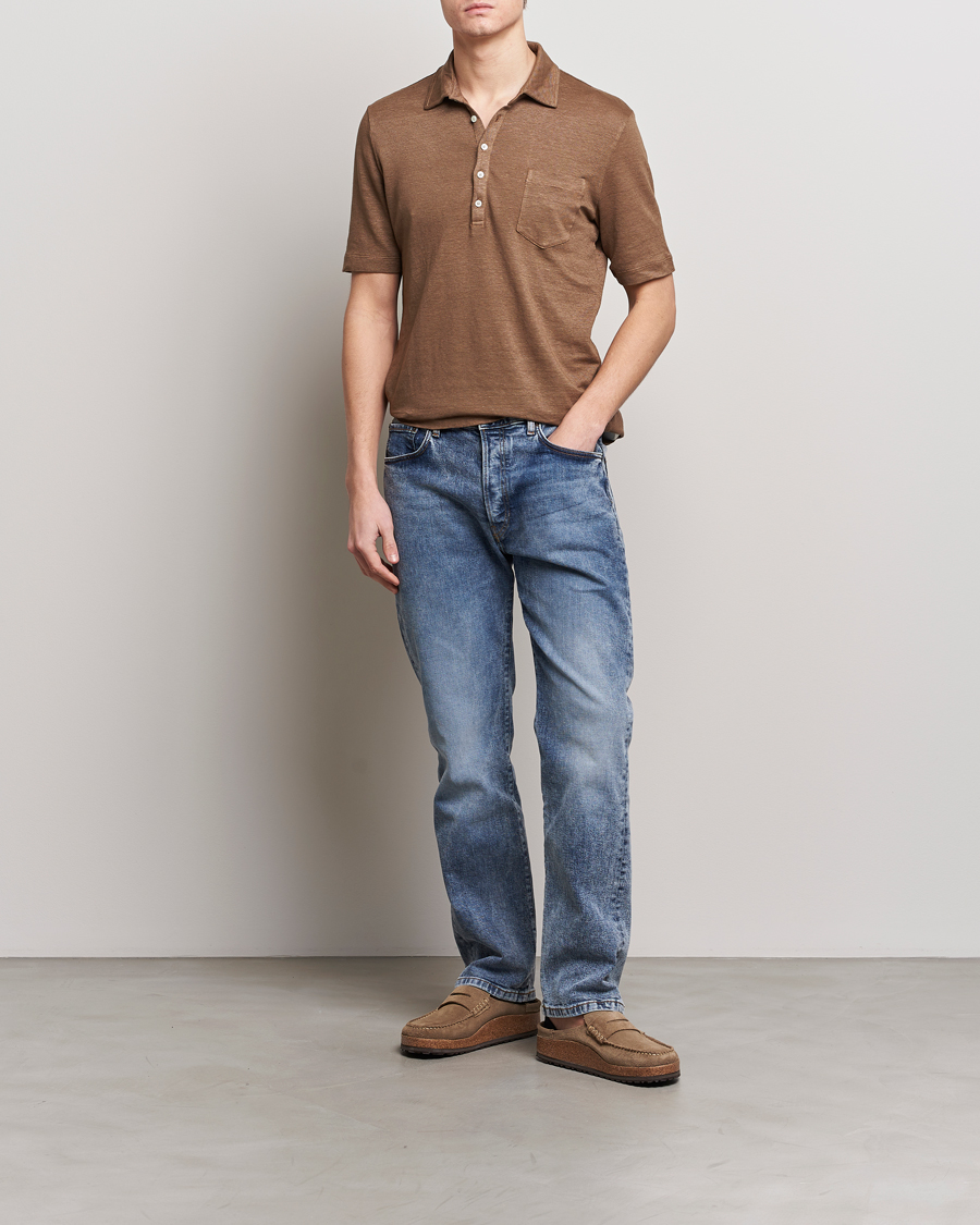 Herre | Polotrøjer | Massimo Alba | Wembley Linen Polo Dark Brown