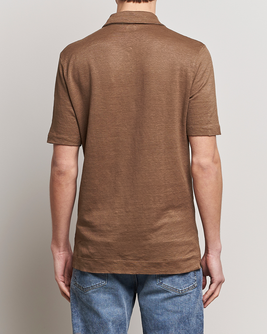 Herre | Polotrøjer | Massimo Alba | Wembley Linen Polo Dark Brown
