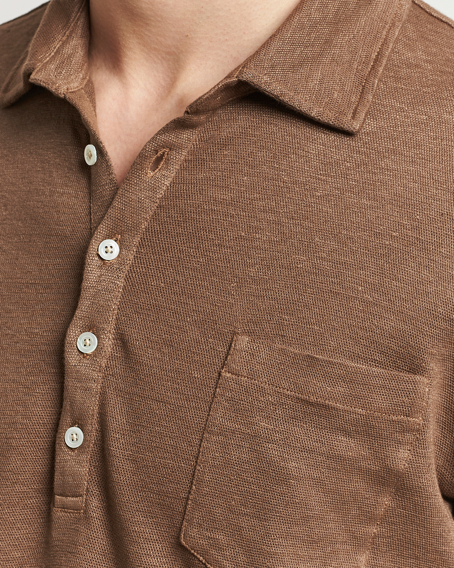 Herre | Polotrøjer | Massimo Alba | Wembley Linen Polo Dark Brown