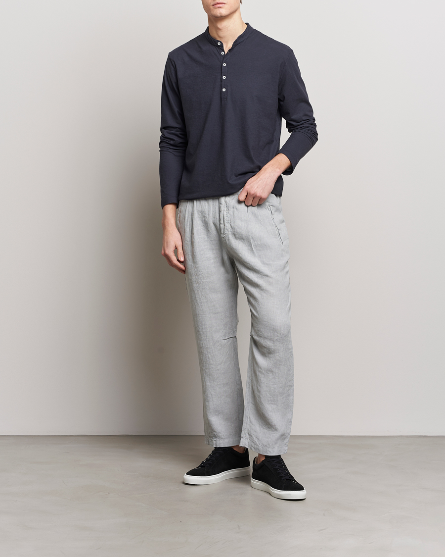 Herre | Bukser | Massimo Alba | Keywest Linen Drawstring Pants Light Grey