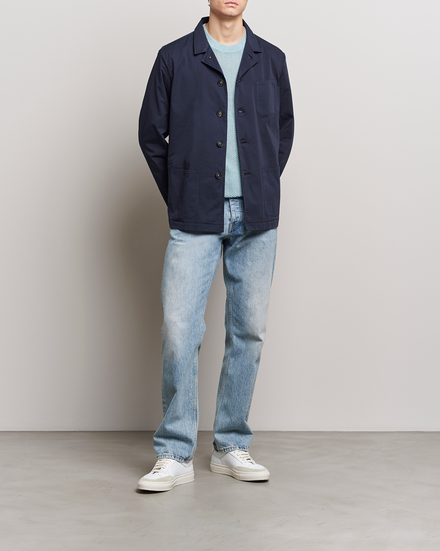 Herre | Skjorter | Massimo Alba | Florida Stone Washed Shirt Jacket Navy