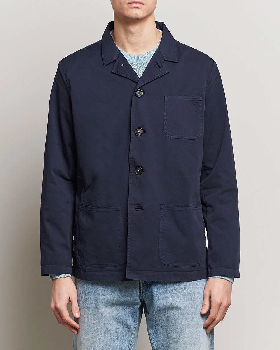 Herre | Tøj | Massimo Alba | Florida Stone Washed Shirt Jacket Navy