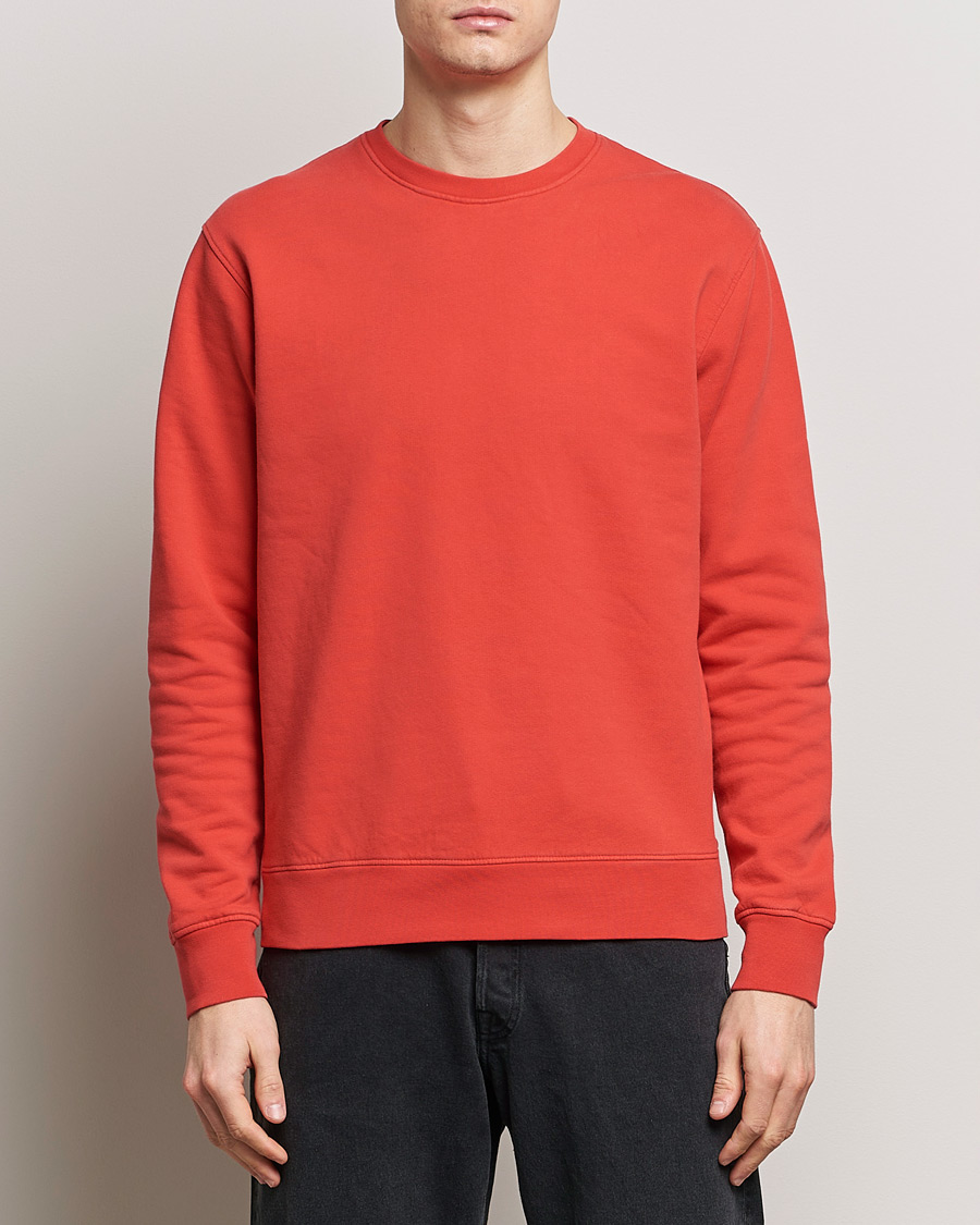 Herre | Trøjer | Colorful Standard | Classic Organic Crew Neck Sweat Red Tangerine