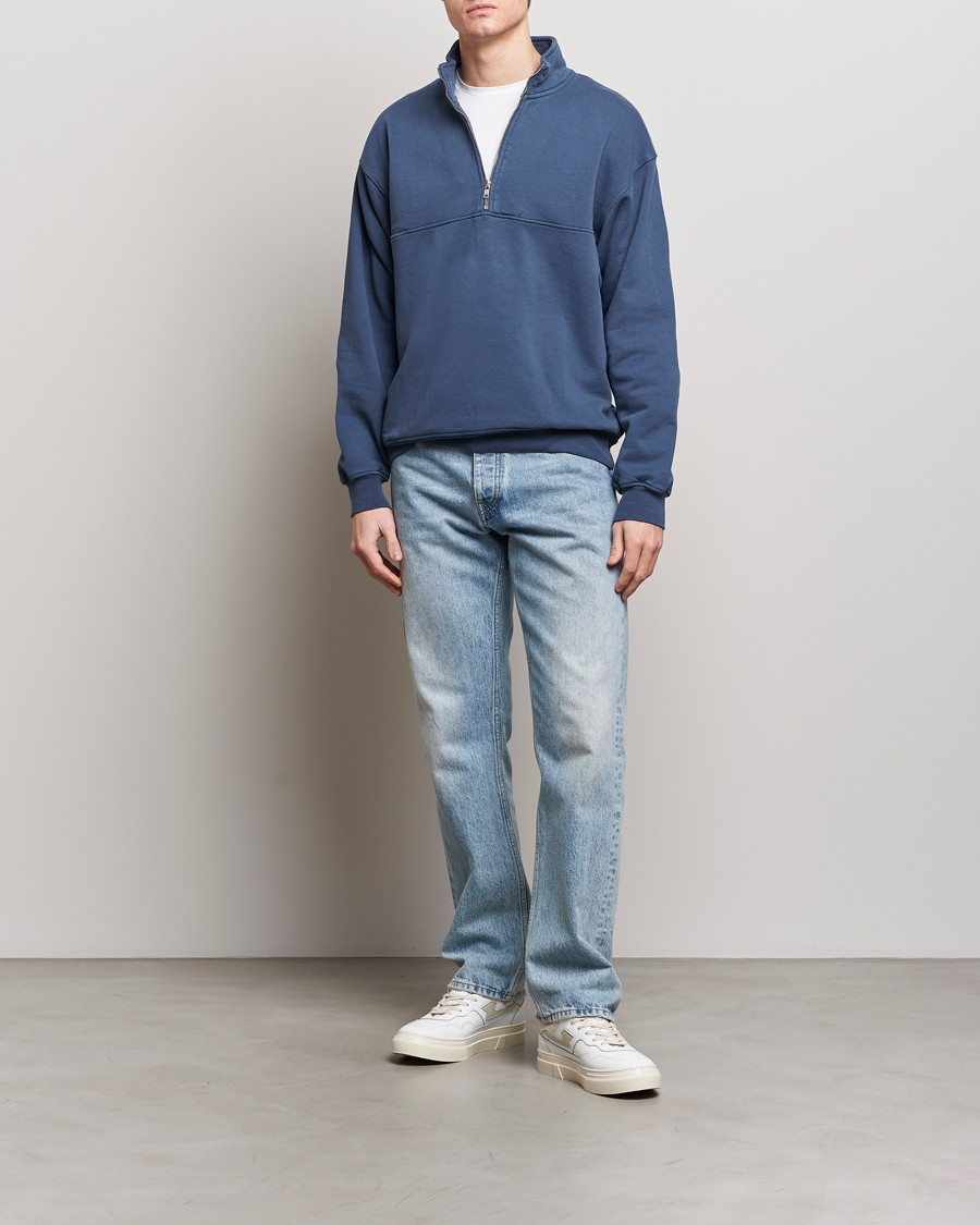 Herre | Trøjer | Colorful Standard | Classic Organic Half-Zip Petrol Blue