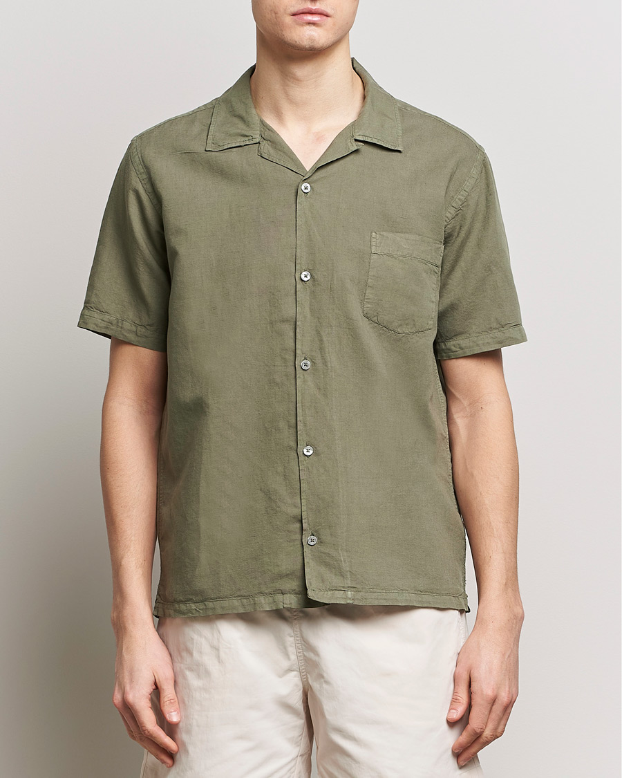 Herre | Skjorter | Colorful Standard | Cotton/Linen Short Sleeve Shirt Dusty Olive
