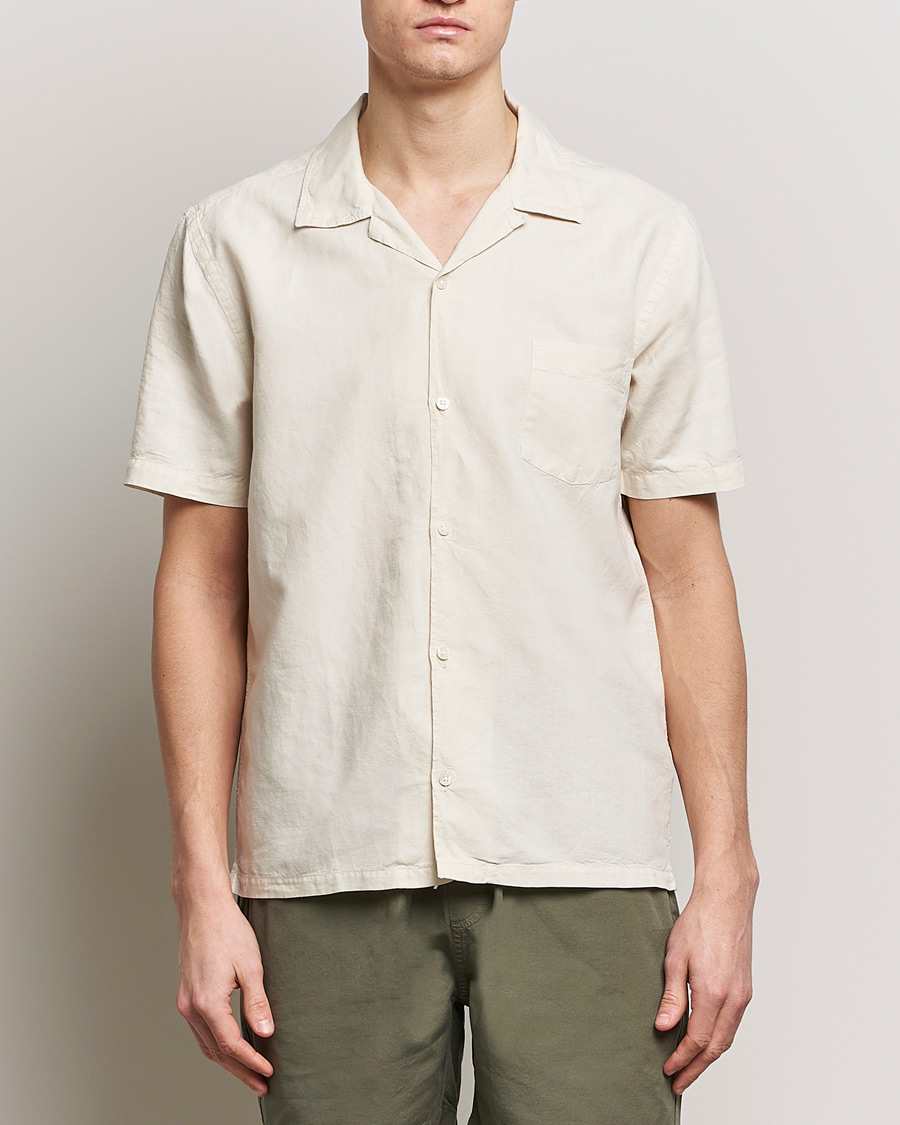 Herre | Hørskjorter | Colorful Standard | Cotton/Linen Short Sleeve Shirt Ivory White