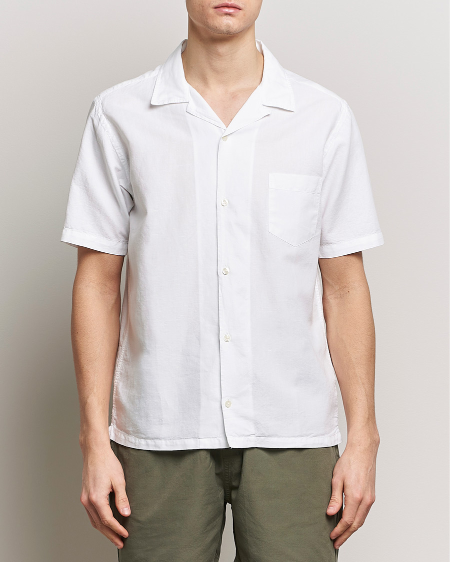 Herre | Skjorter | Colorful Standard | Cotton/Linen Short Sleeve Shirt Optical White