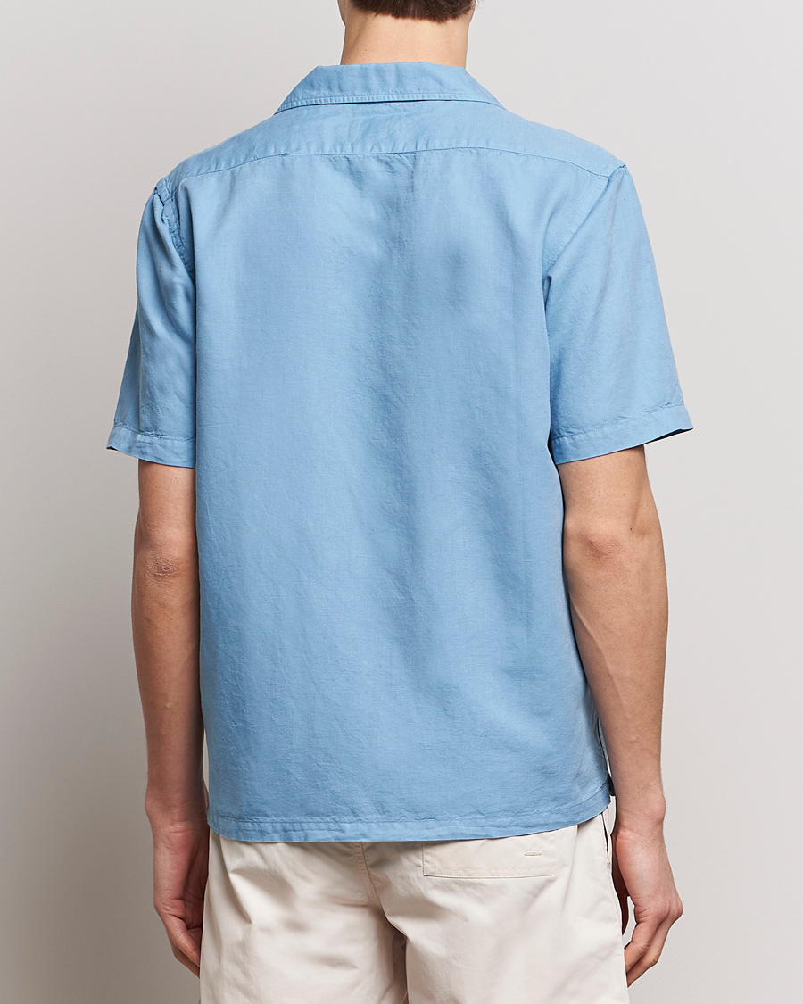 Herre | Skjorter | Colorful Standard | Cotton/Linen Short Sleeve Shirt Seaside Blue