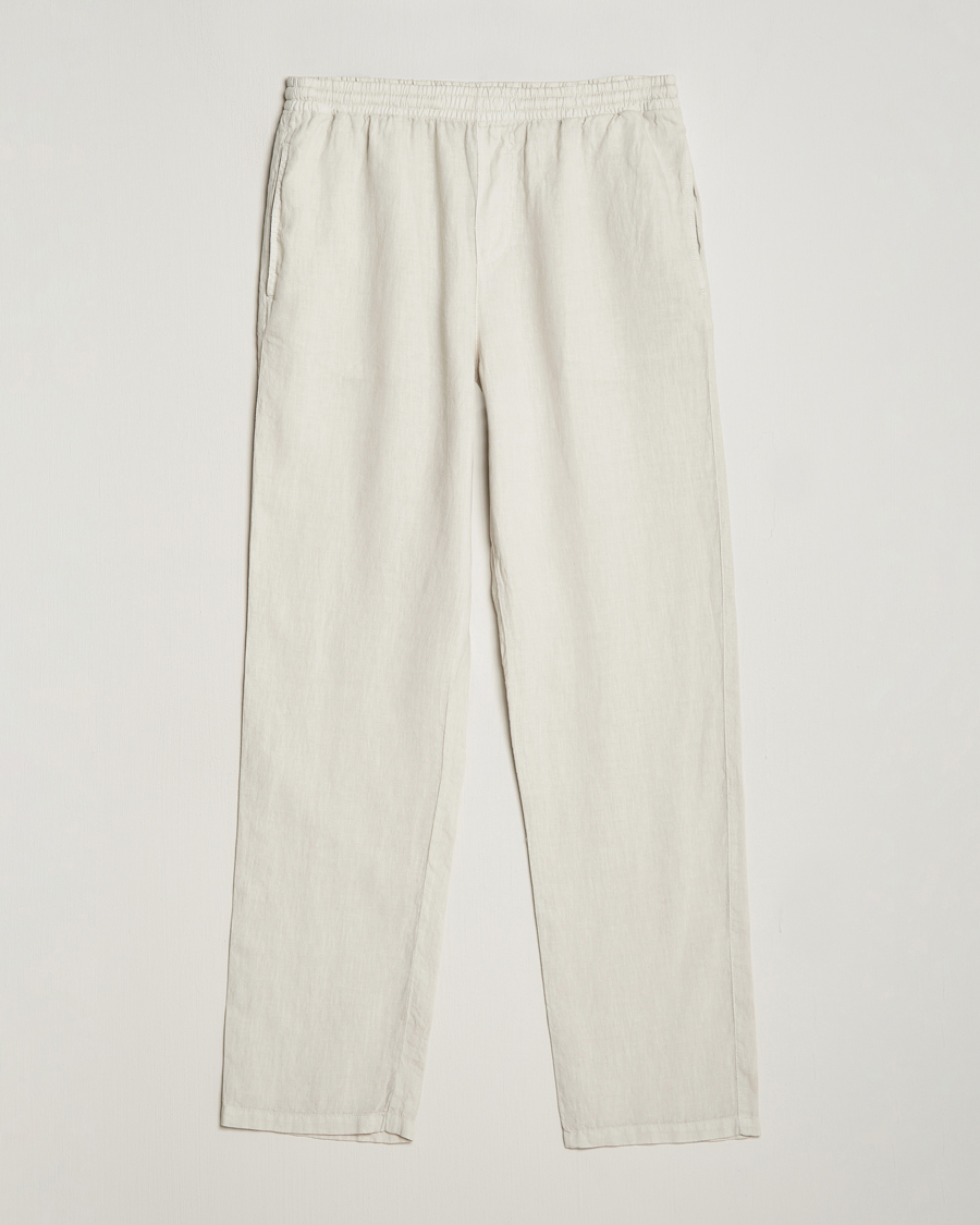 Herre | Bukser | Aspesi | Ventura Drawstring Linen Pants Light Beige