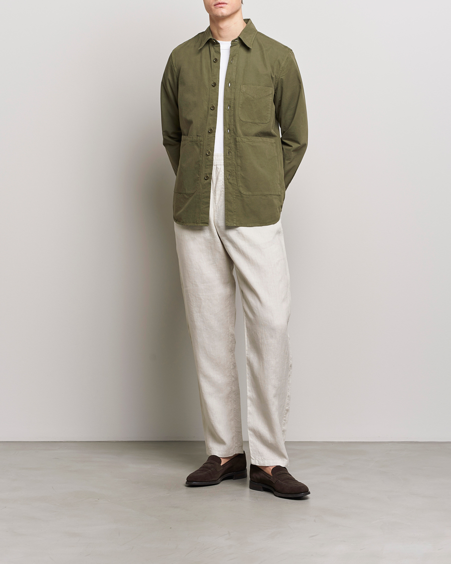 Herre | Bukser | Aspesi | Ventura Drawstring Linen Pants Light Beige