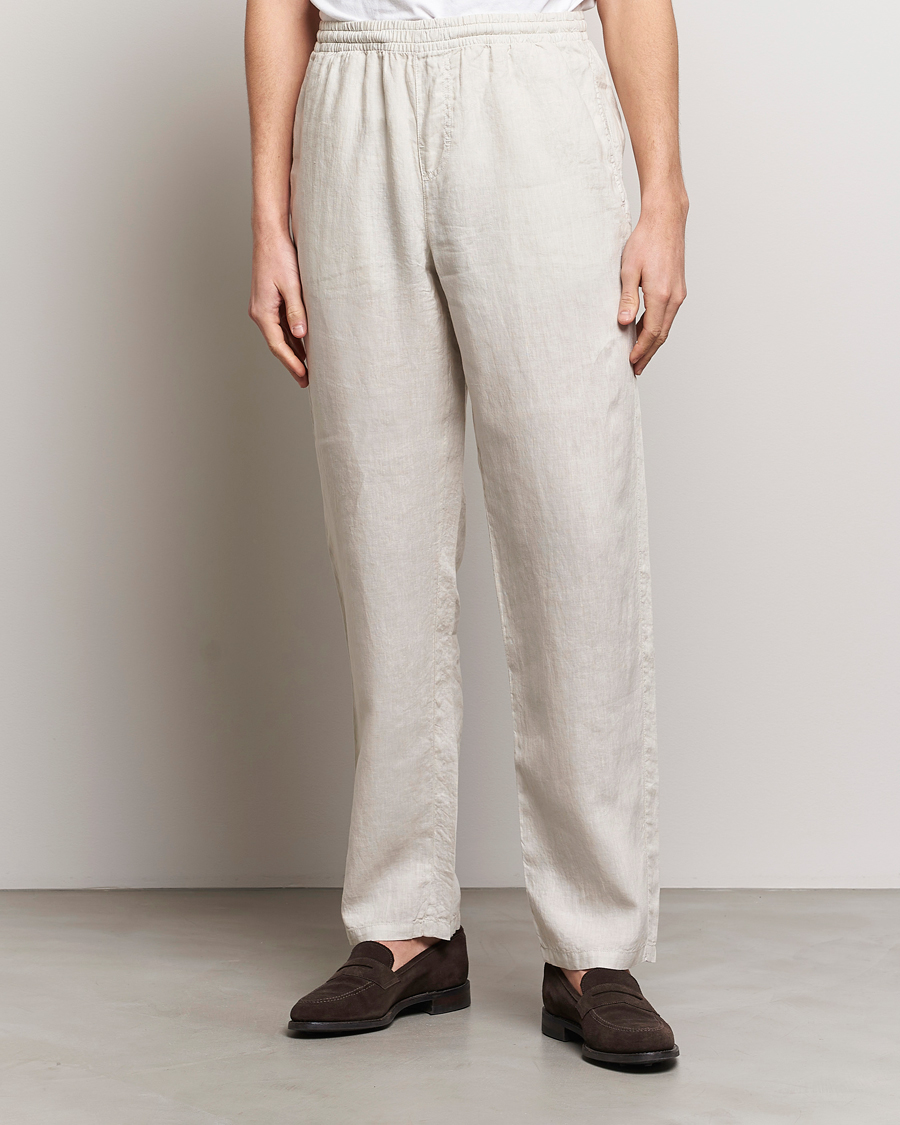 Herre |  | Aspesi | Ventura Drawstring Linen Pants Light Beige