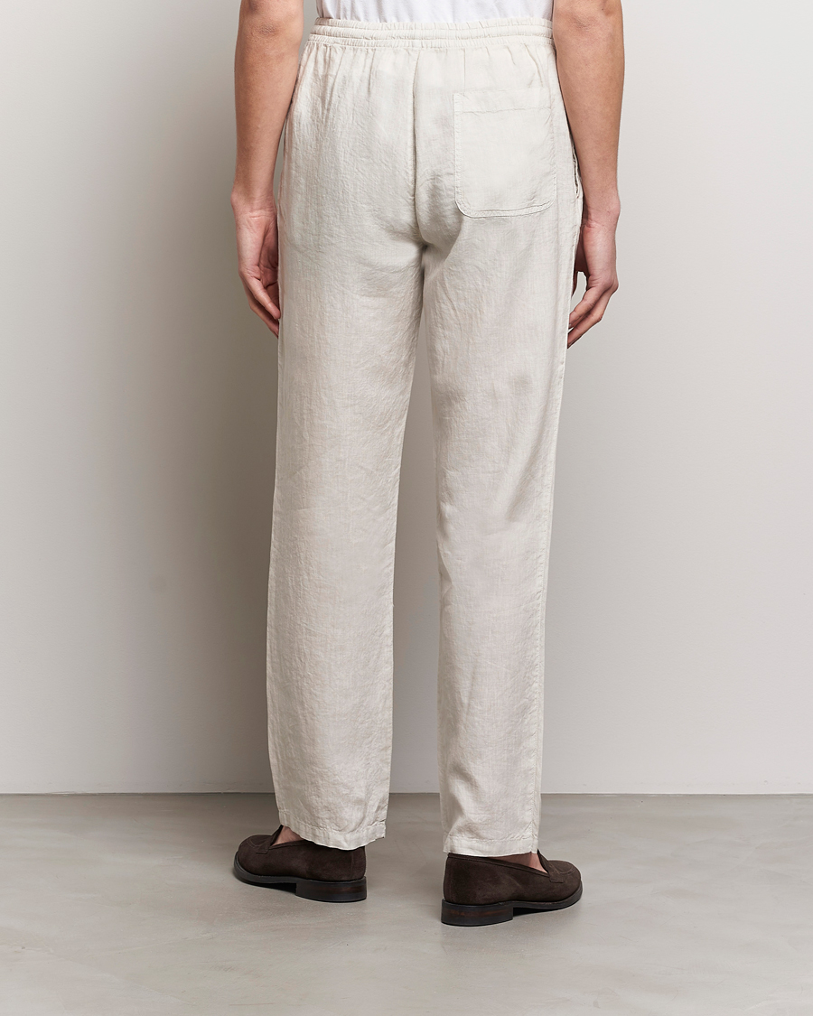 Herre | Bukser | Aspesi | Ventura Drawstring Linen Pants Light Beige
