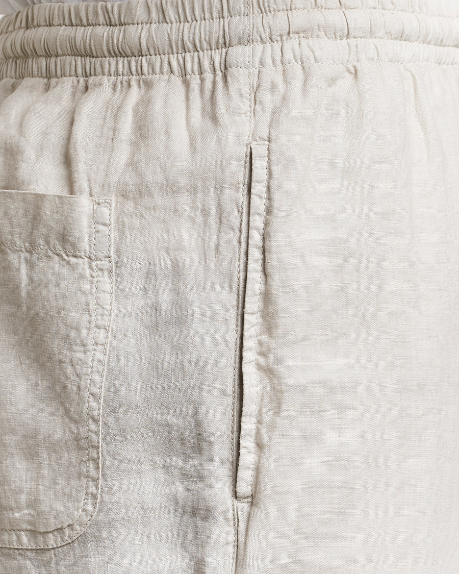 Herre | Bukser | Aspesi | Ventura Drawstring Linen Pants Light Beige