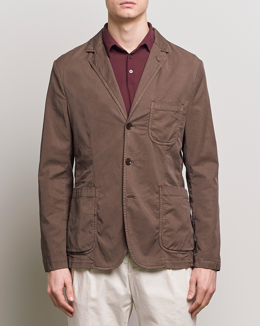 Herre | Afdelinger | Aspesi | Samuraki Washed Cotton Blazer Dark Brown