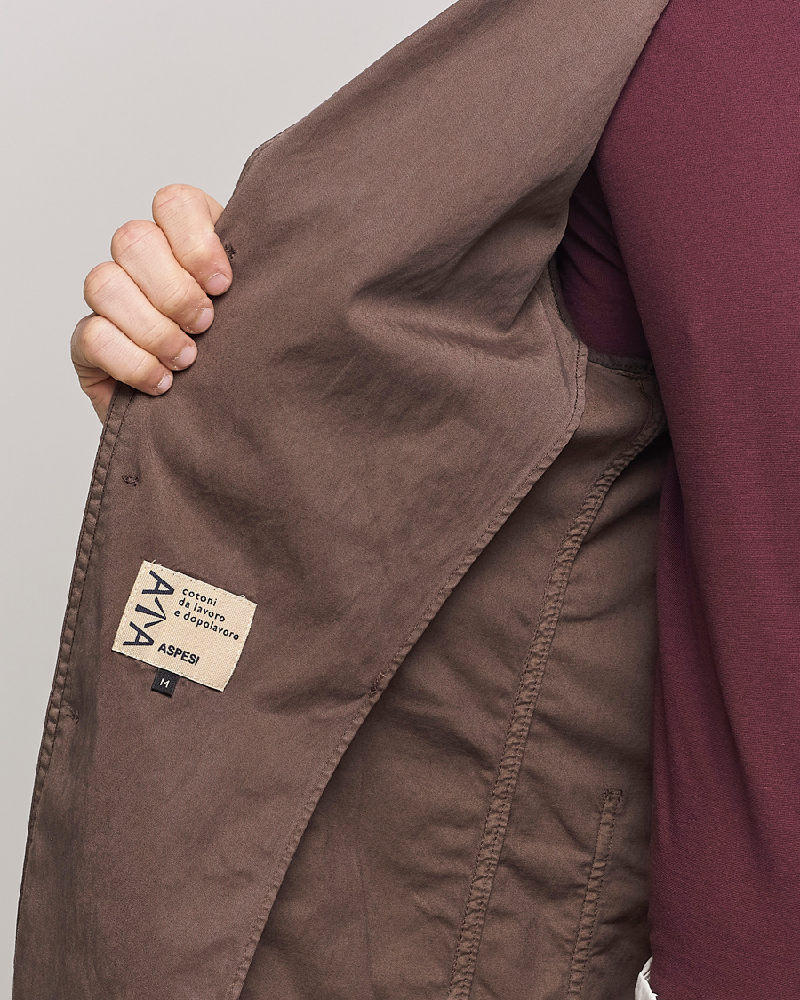Herre | Blazere & jakker | Aspesi | Samuraki Washed Cotton Blazer Dark Brown