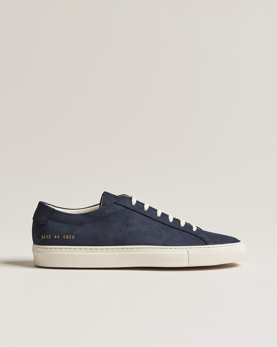 Herre | Common Projects Original Achilles Pebbled Nubuck Sneaker Navy | Common Projects | Original Achilles Pebbled Nubuck Sneaker Navy
