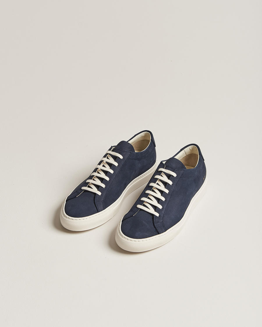 Herr |  | Common Projects | Original Achilles Pebbled Nubuck Sneaker Navy