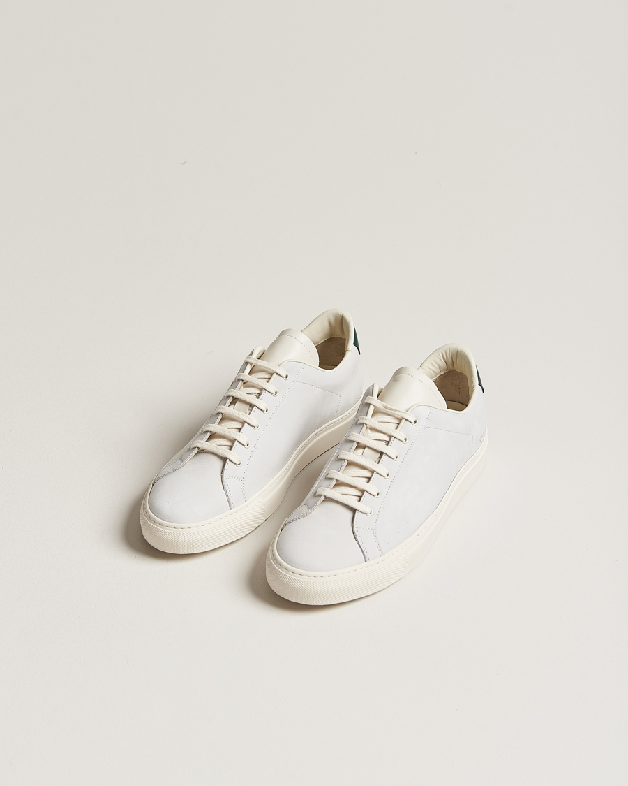 Herre | Common Projects Retro Pebbled Nappa Leather Sneaker White/Green | Common Projects | Retro Pebbled Nappa Leather Sneaker White/Green