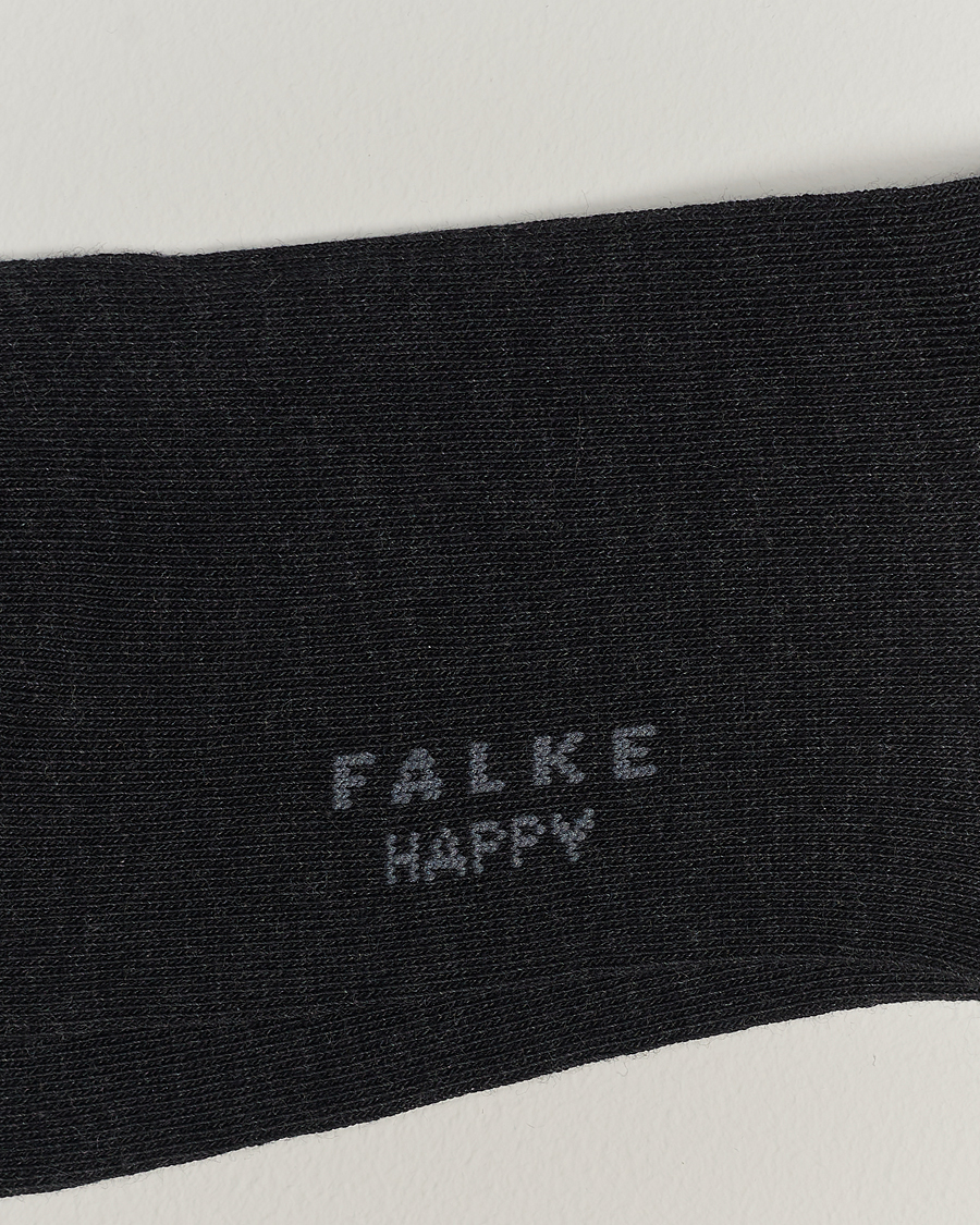 Herre | Strømper | Falke | Happy 2-Pack Cotton Socks Anthracite Melange