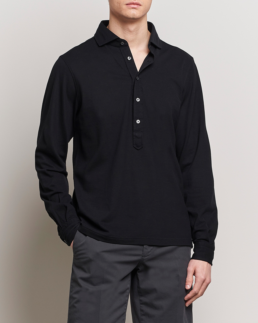 Herre | Casual | Gran Sasso | Popover Shirt Black