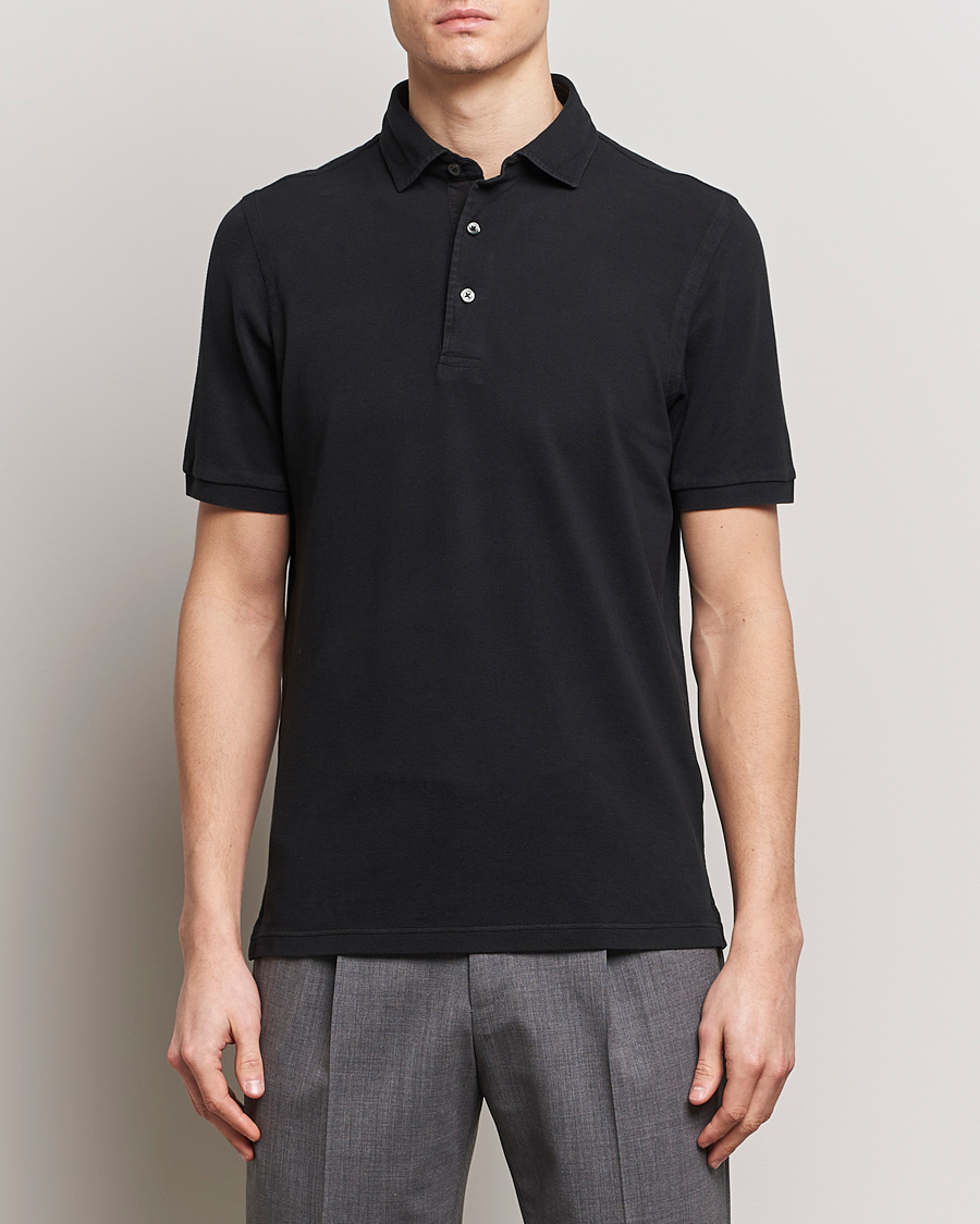 Herre | Italian Department | Gran Sasso | Washed Polo Black