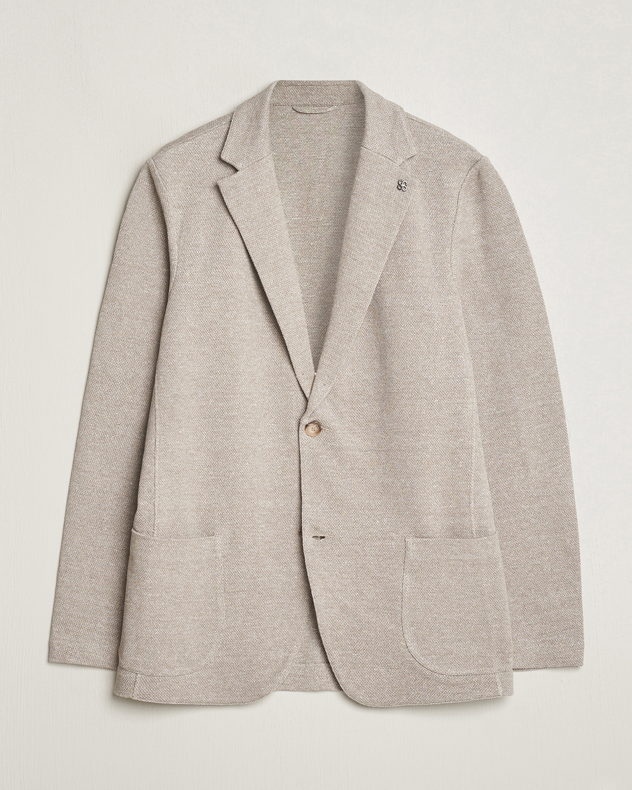 Herre | Blazere & jakker | Gran Sasso | Structured Cotton/Linen Blazer Beige Melange