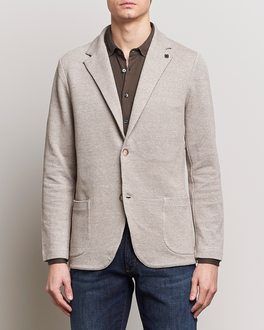 Herre | Afdelinger | Gran Sasso | Structured Cotton/Linen Blazer Beige Melange