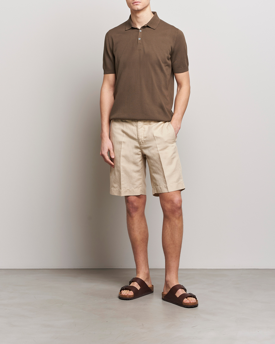 Herre | Polotrøjer | Gran Sasso | Cotton Knitted Polo Dark Brown