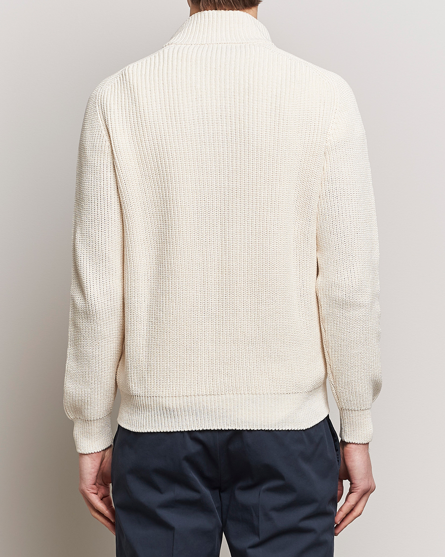 Herre | Trøjer | Gran Sasso | Cotton Heavy Knitted Half Zip Cream