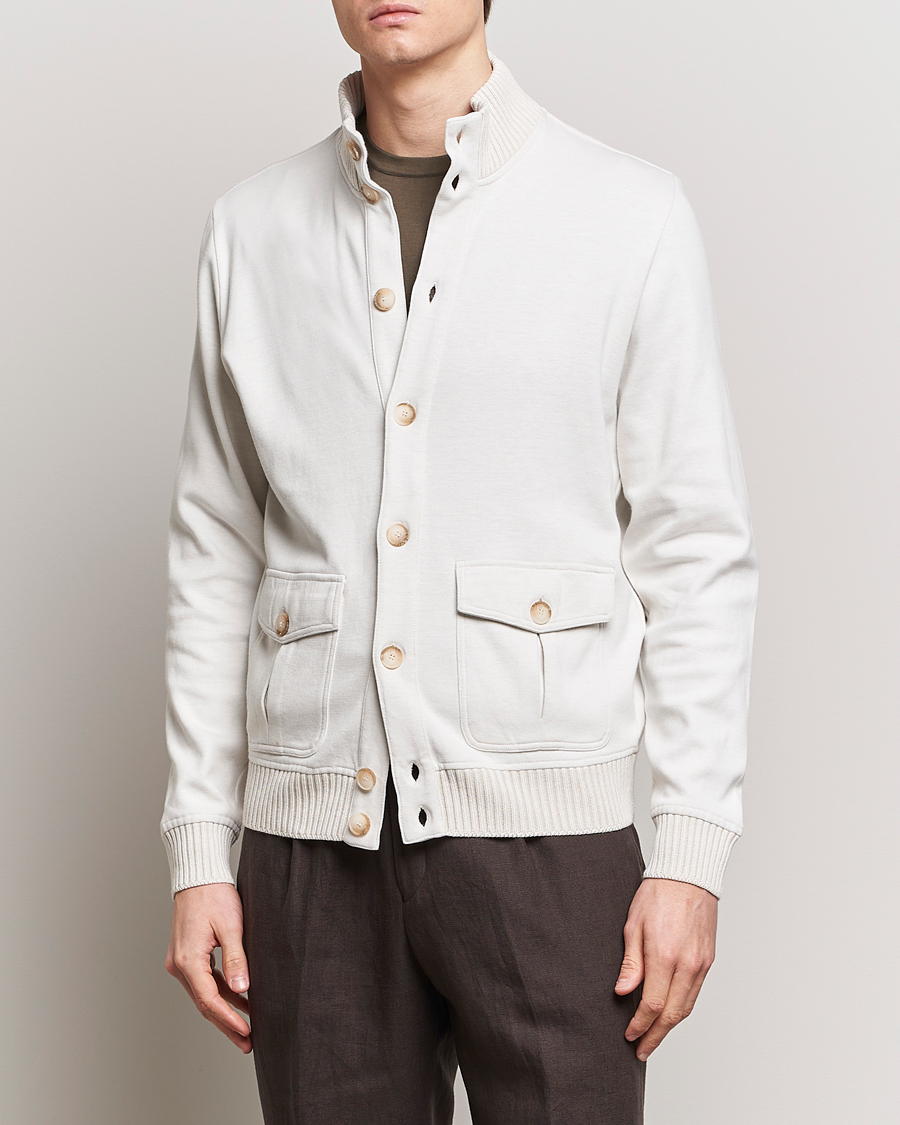 Herre | Afdelinger | Gran Sasso | Cotton Pocket Bomber Jacket Cream