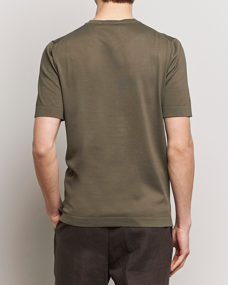 Herre | T-Shirts | Gran Sasso | Cotton Knitted Crew Neck T-Shirt Dark Brown