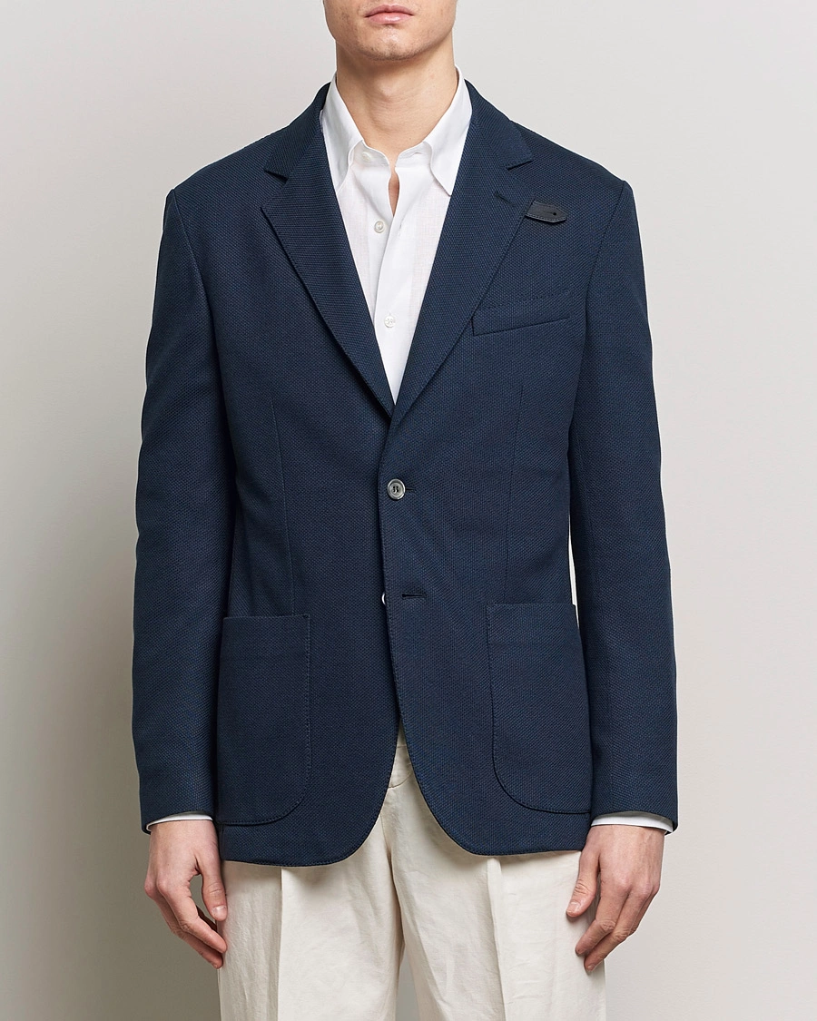 Herre | Tøj | Brioni | Cotton/Silk Jersey Blazer Navy