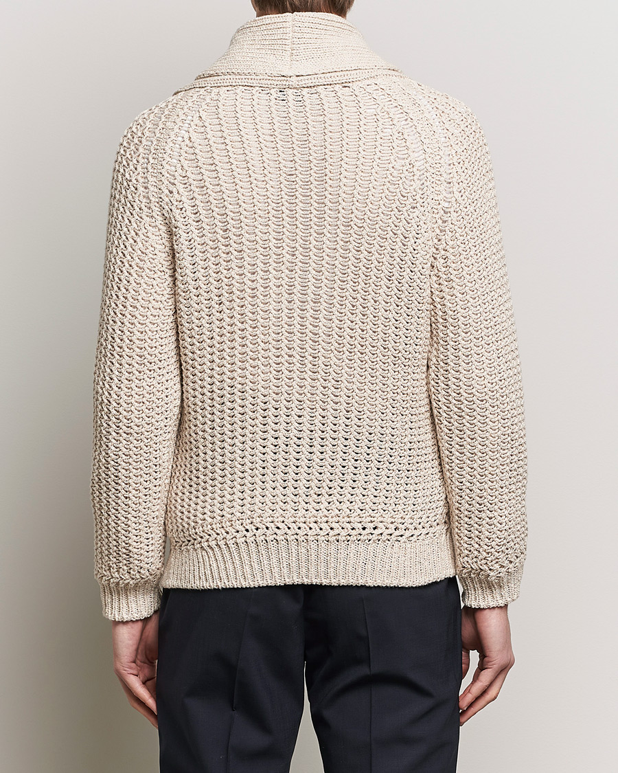 Herre | Trøjer | Brioni | Cotton/Wool Shawl Cardigan Light Beige