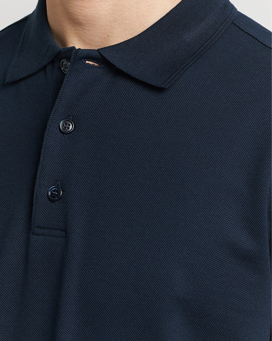 Herre | Polotrøjer | Brioni | Cotton Pique Short Sleeve Polo Navy