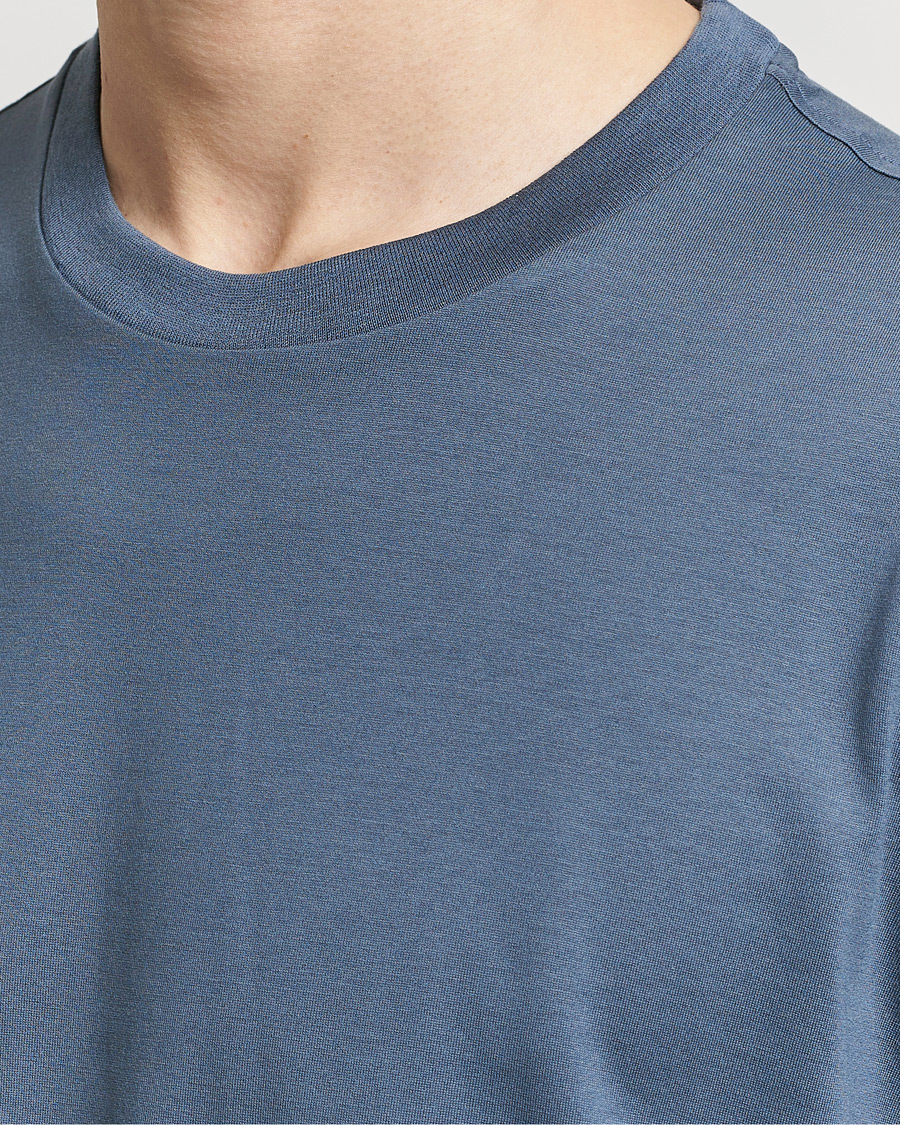 Herre | T-Shirts | Brioni | Short Sleeve Cotton T-Shirt Petroleum