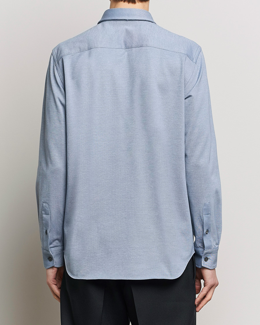 Herre | Skjorter | Brioni | Slim Fit Piquet Shirt Oxford Blue