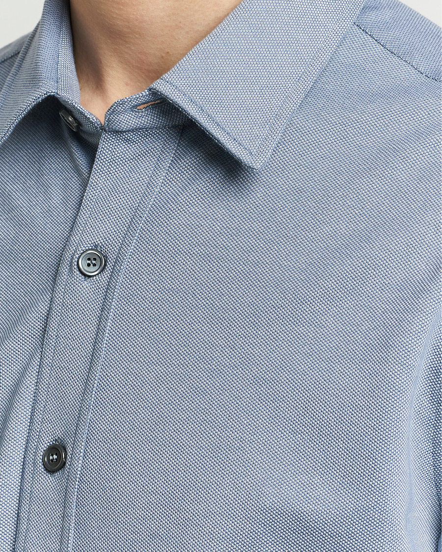 Herre | Skjorter | Brioni | Slim Fit Piquet Shirt Oxford Blue