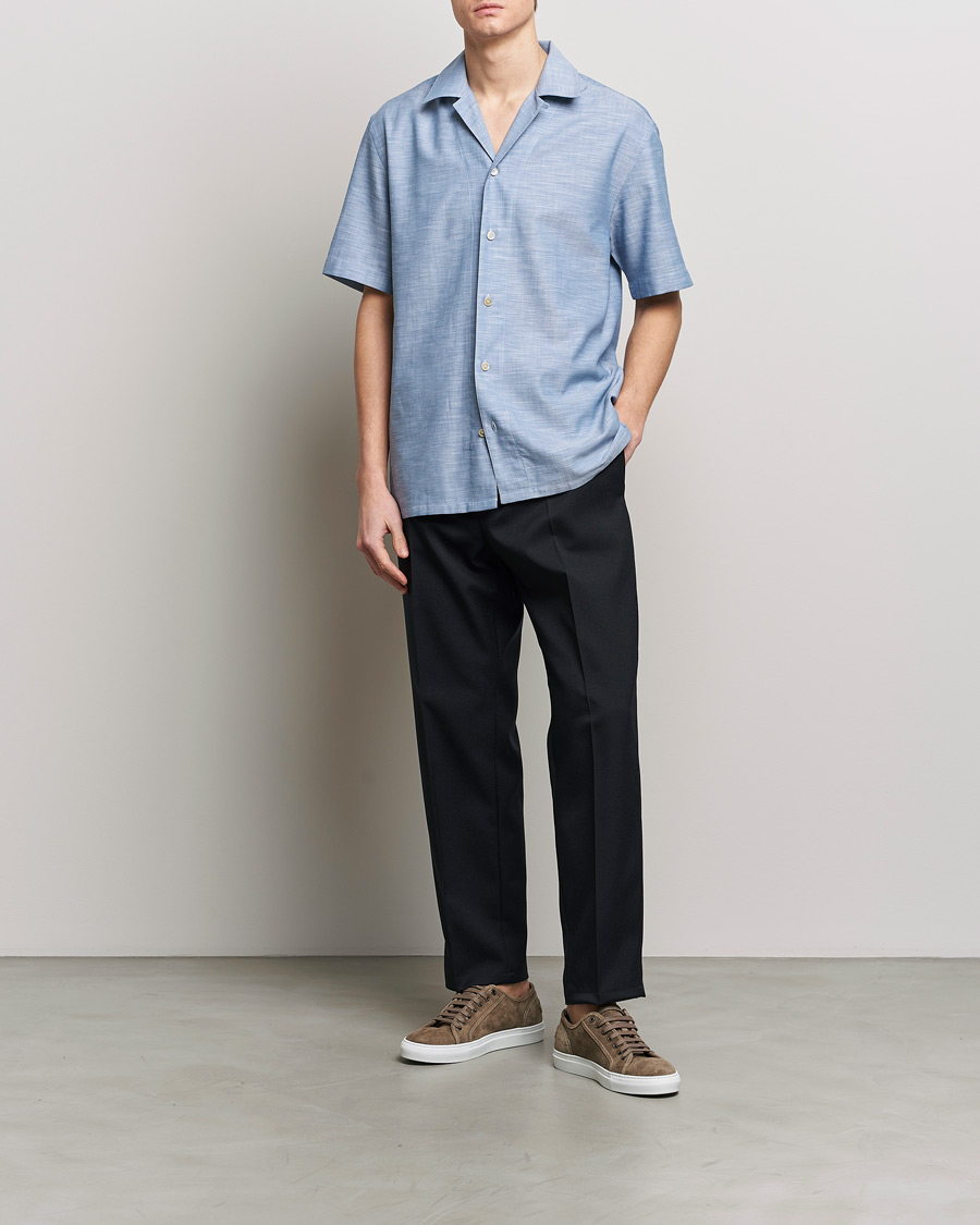 Herre | Skjorter | Brioni | Cotton Cuban Shirt Light Blue