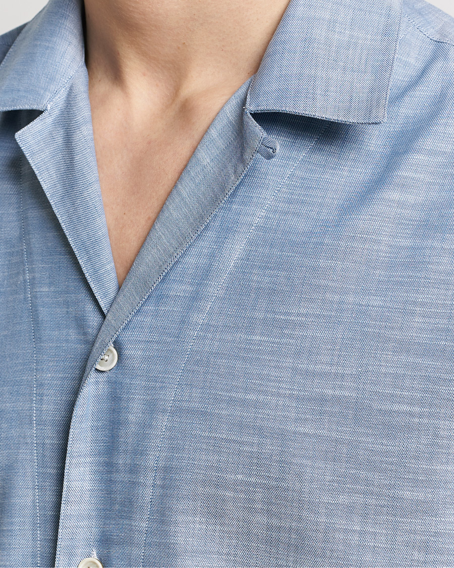 Herre | Skjorter | Brioni | Cotton Cuban Shirt Light Blue